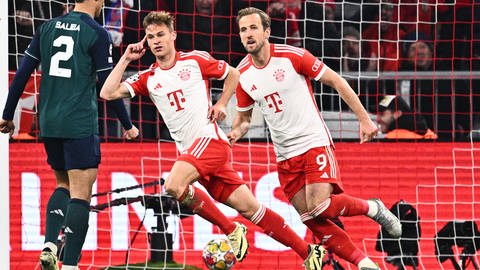 Bayern-Spieler Joshua Kimmich jubelt. (Foto: dpa Bildfunk, picture alliance/dpa | Tom Weller)